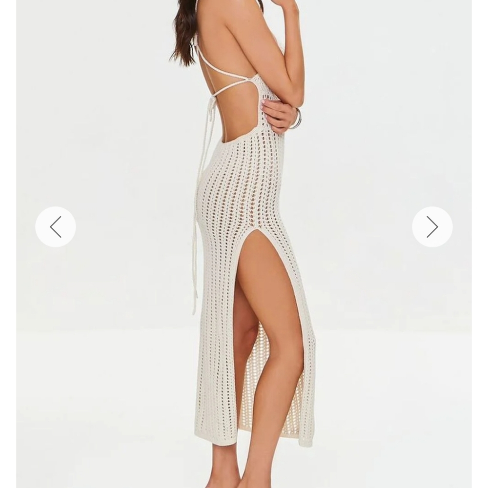 Sheer Crochet Midi Dress - Picture 3 of 10